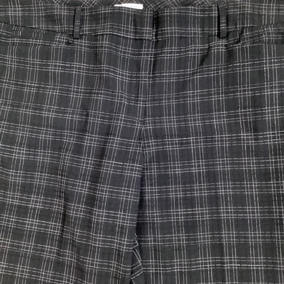 New York Company Women’s Black Pinstripe Plaid Slacks Office Pants Flat Front - Picture 2 of 4